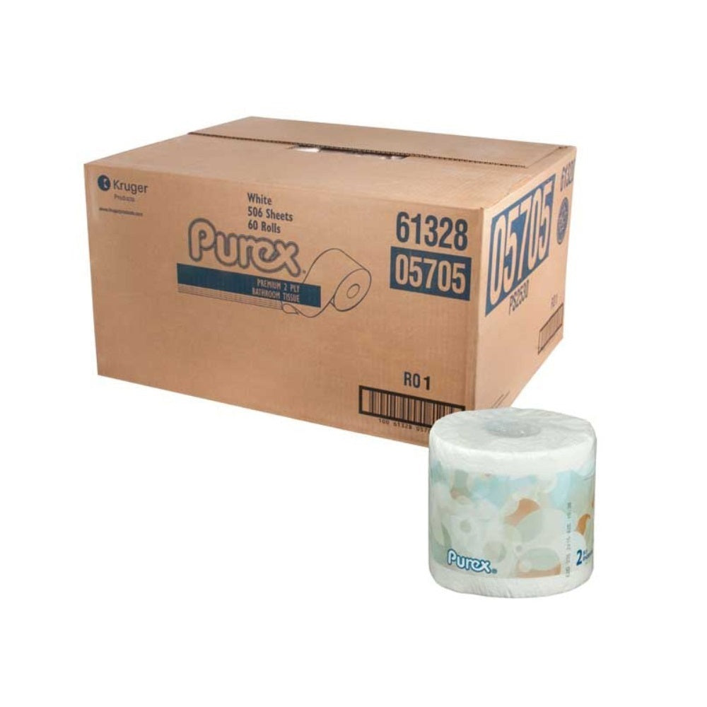 Purex 2-Ply Bathroom Tissue - 500 Sheets/Roll - 60 Rolls