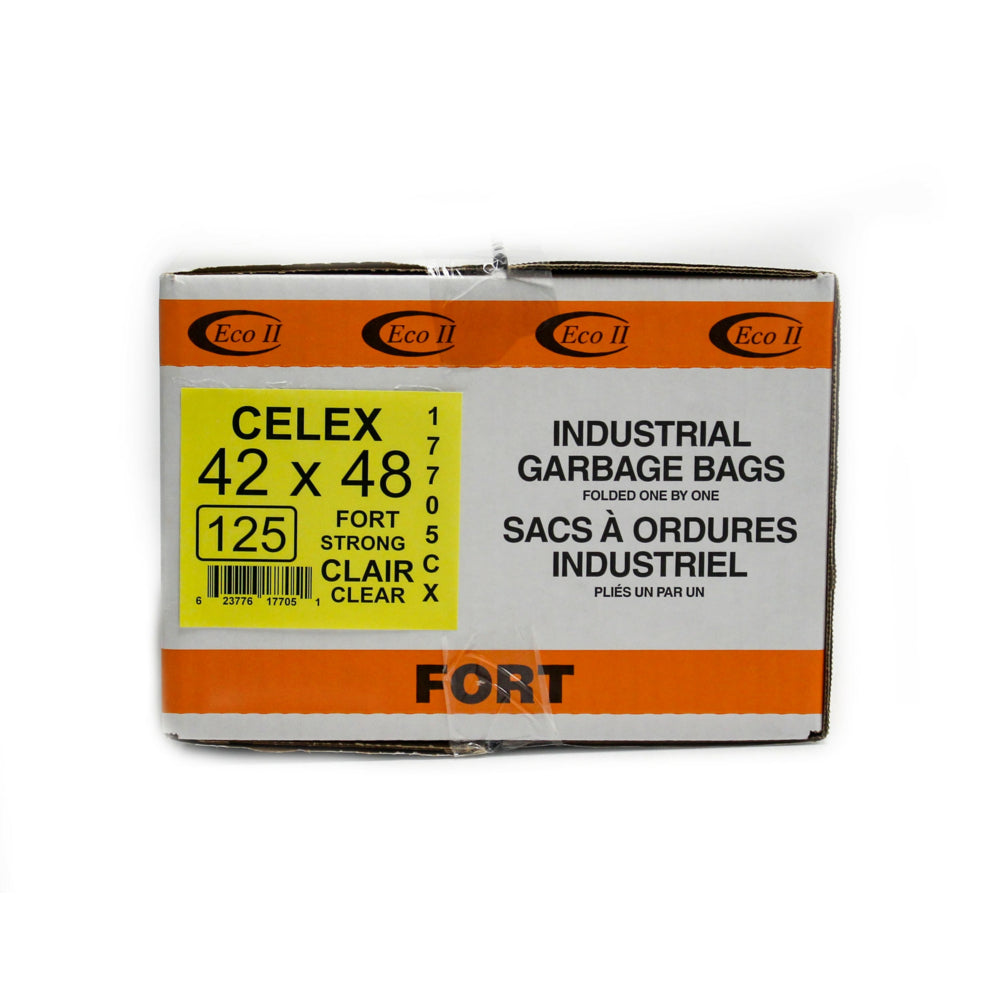 Eco II Garbage Bags - 42" x 48" - Strong - Clear - 125 Pack