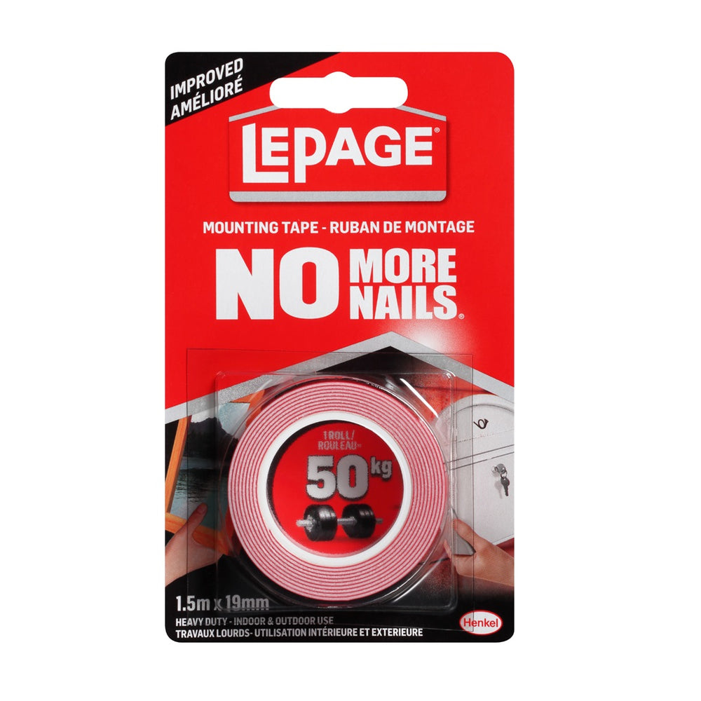 LePage No More Nails Mounting Tape - 19mm x 1.5m
