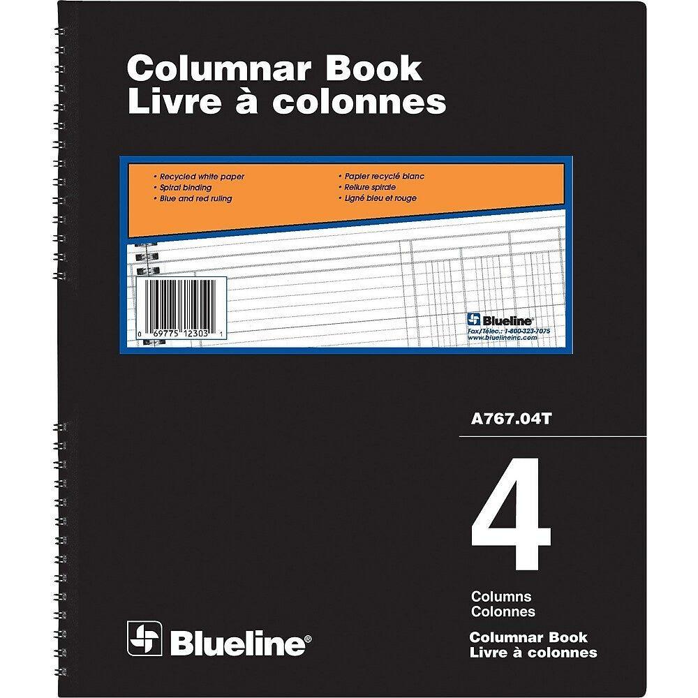 Blueline A767 Columnar Book, A767-04T, 4 Columns
