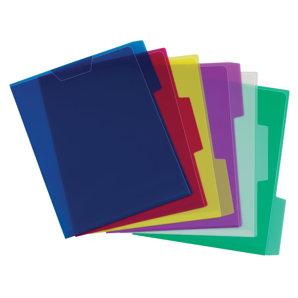 Pendaflex Poly View Folders - Letter Size - Assorted Colours - 6 Pack