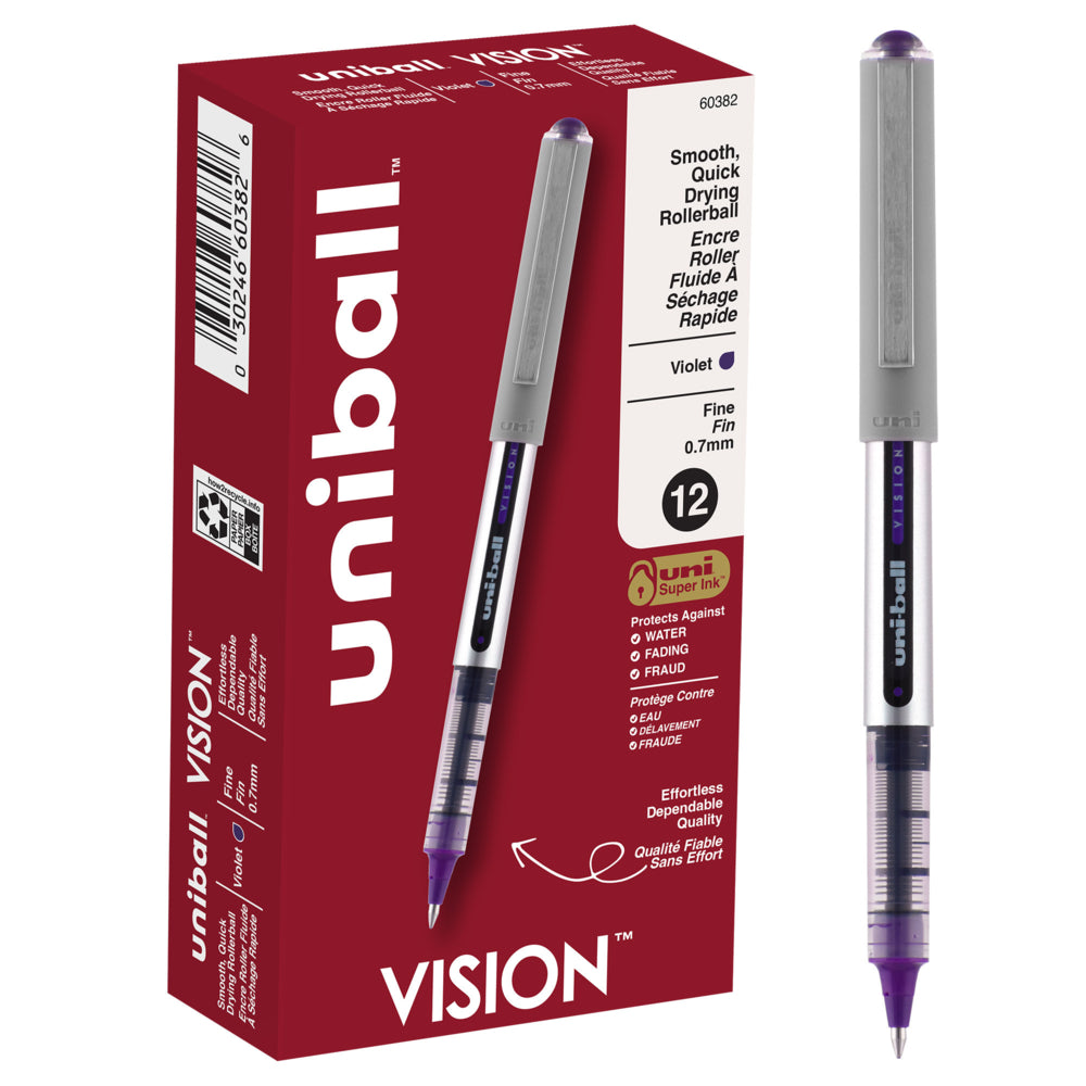 uni-ball Vision Pens - Fine Point - 0.7 mm - Majestic Purple Ink
