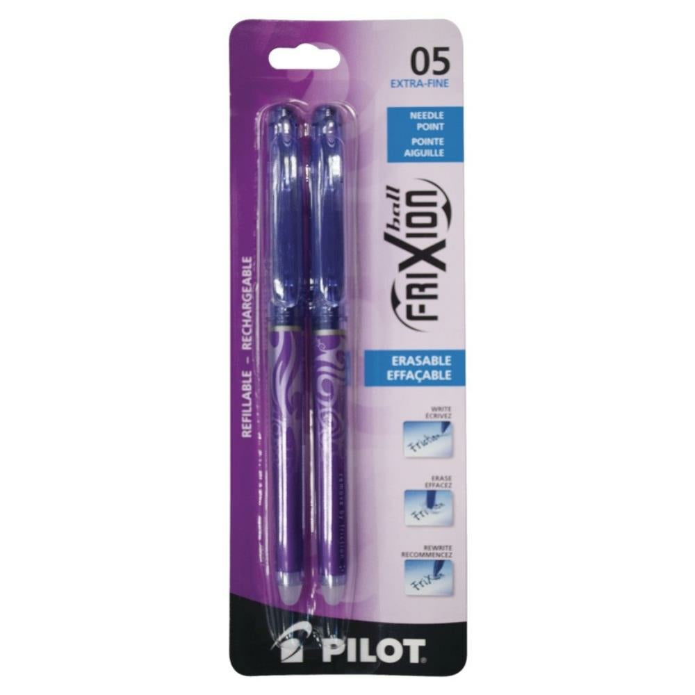 Pilot Frixion Point Erasable Gel Pens - 0.5mm - Purple - 2 Pack