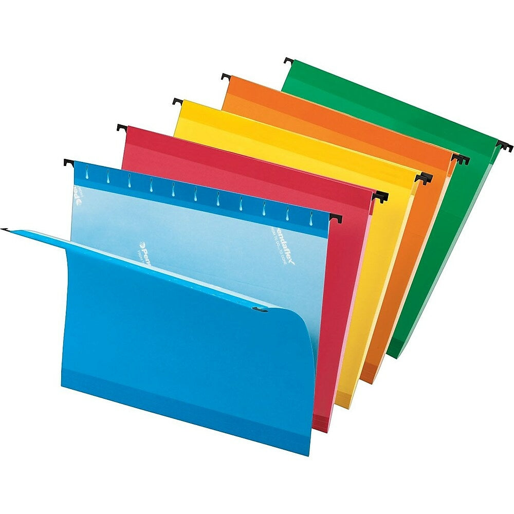 Chemises suspendues Pendaflex SureHook renforcées assorties - Format lettre - Paquet de 20
