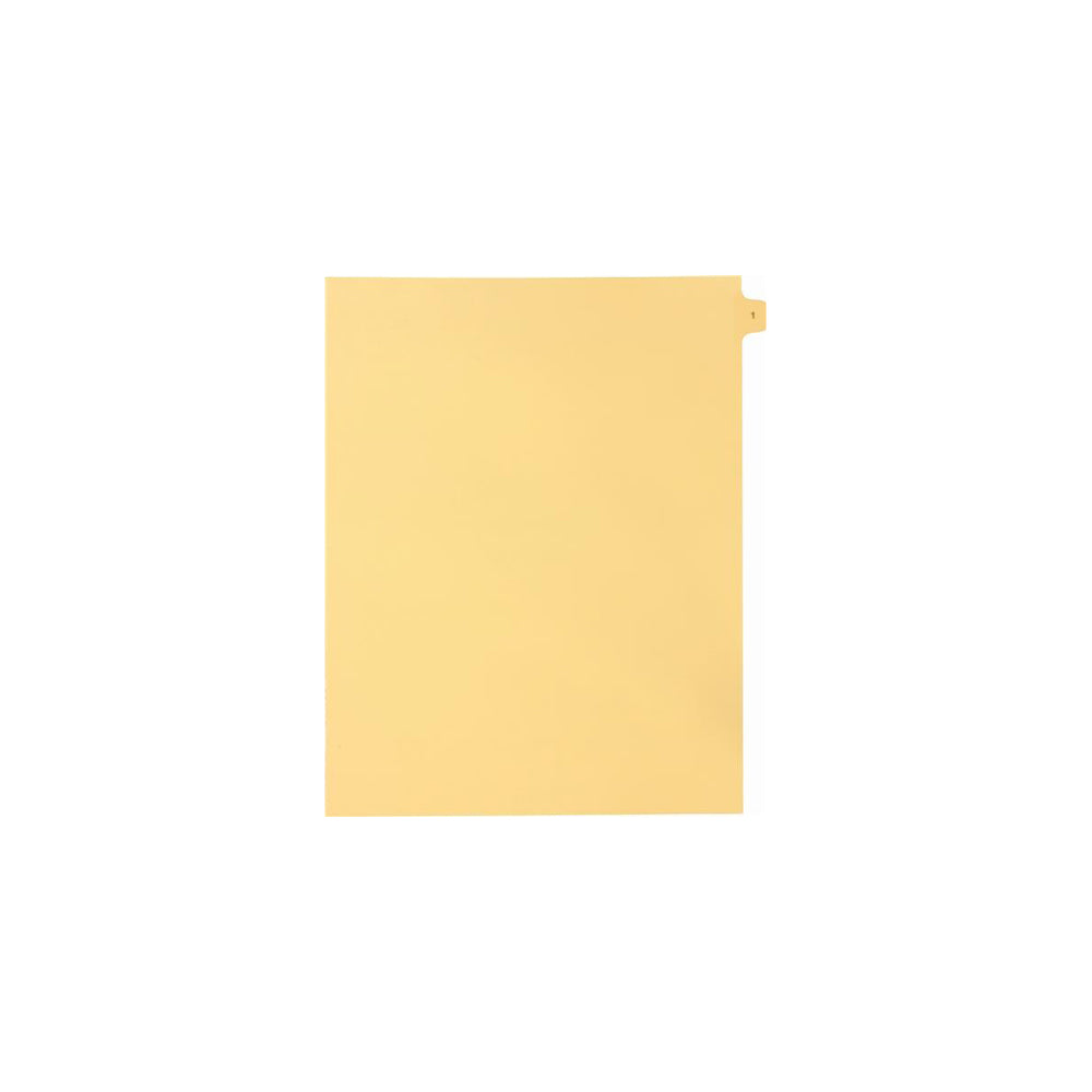 Onglets numériques Sterling Singles, n° 1, chamois, format lettre, coupe 1/15, paquet de 25
