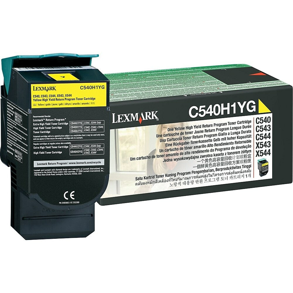 Cartouche de toner Lexmark C540H1YG – Haut rendement – Jaune