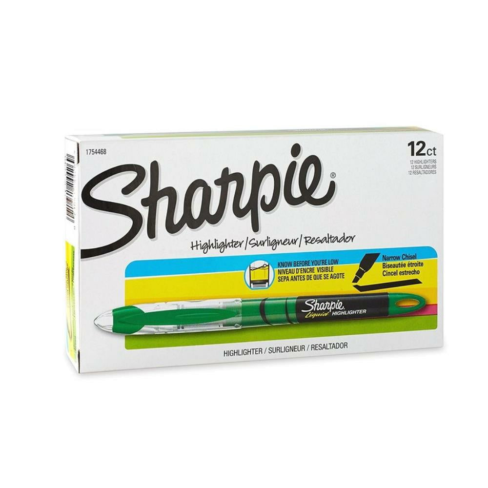 Surligneurs Sharpie Liquid Chisel Tip de type stylo – Vert – Lot de 12