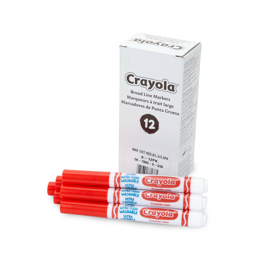 Crayola Broad Line Washable Markers - Red - 12 Pack