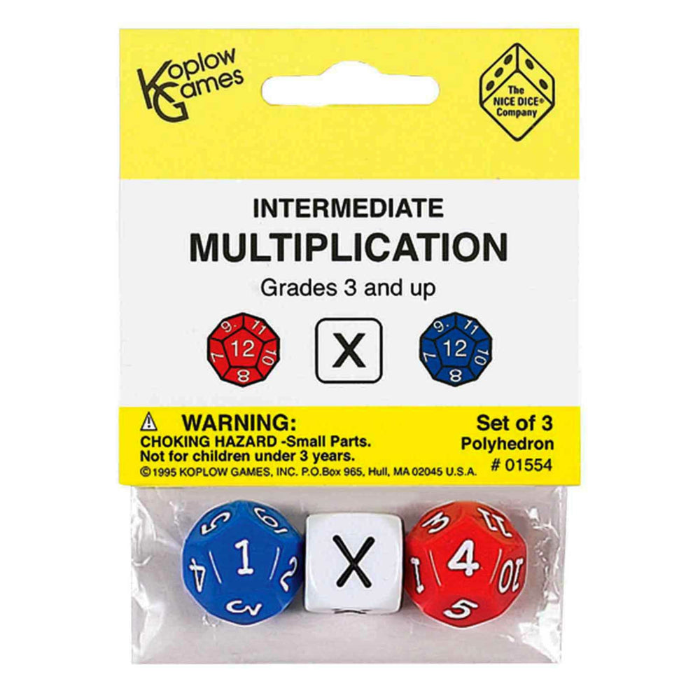 Dés de multiplication intermédiaires Koplow Games - Lot de 3
