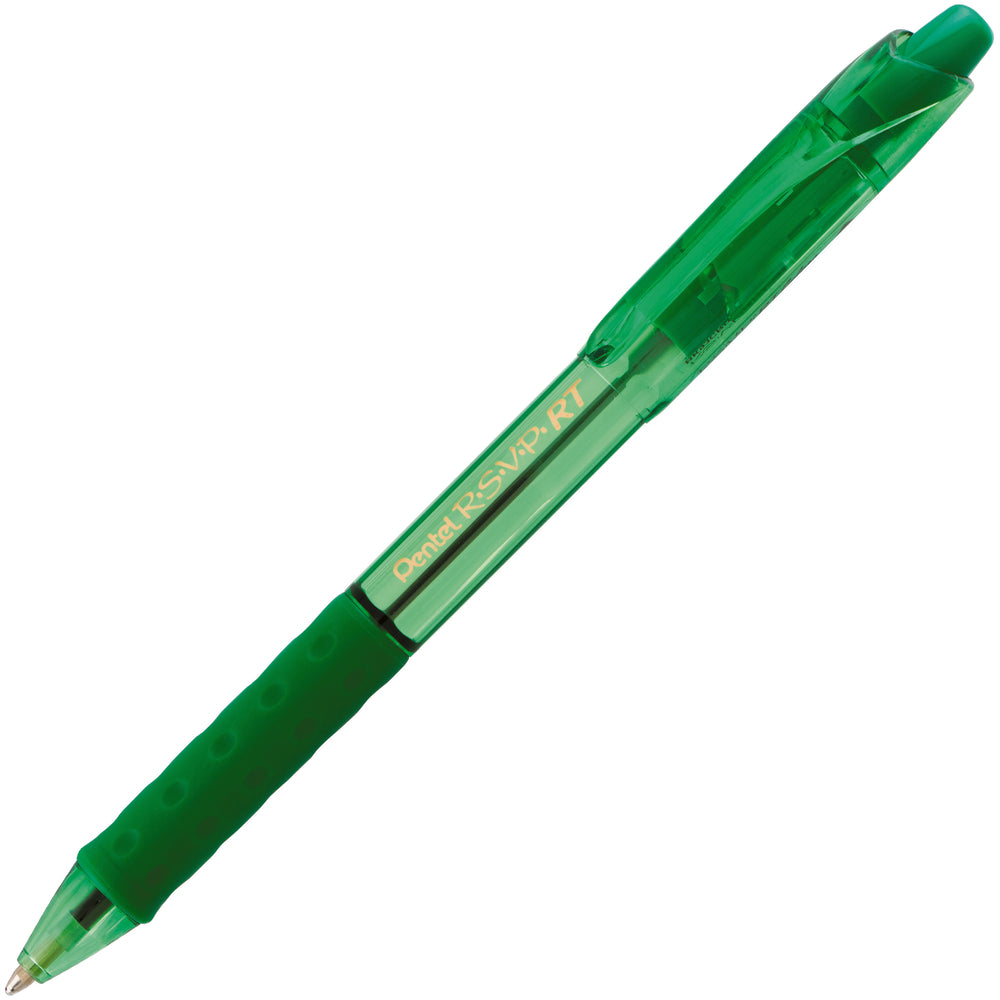 Stylo à bille rétractable Pentel RSVP - Pointe moyenne - 1,0 mm - Vert