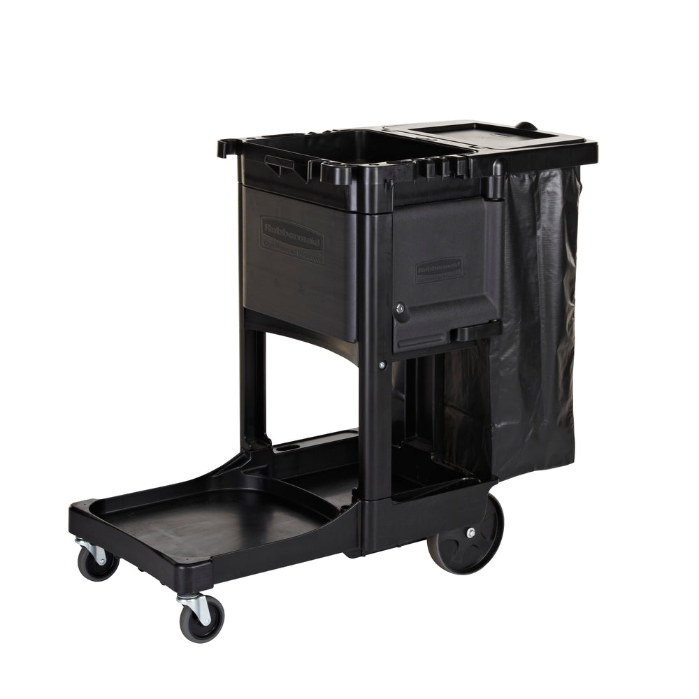 Rubbermaid Commercial Executive Janitorial Cleaning Cart - Traditional - Black