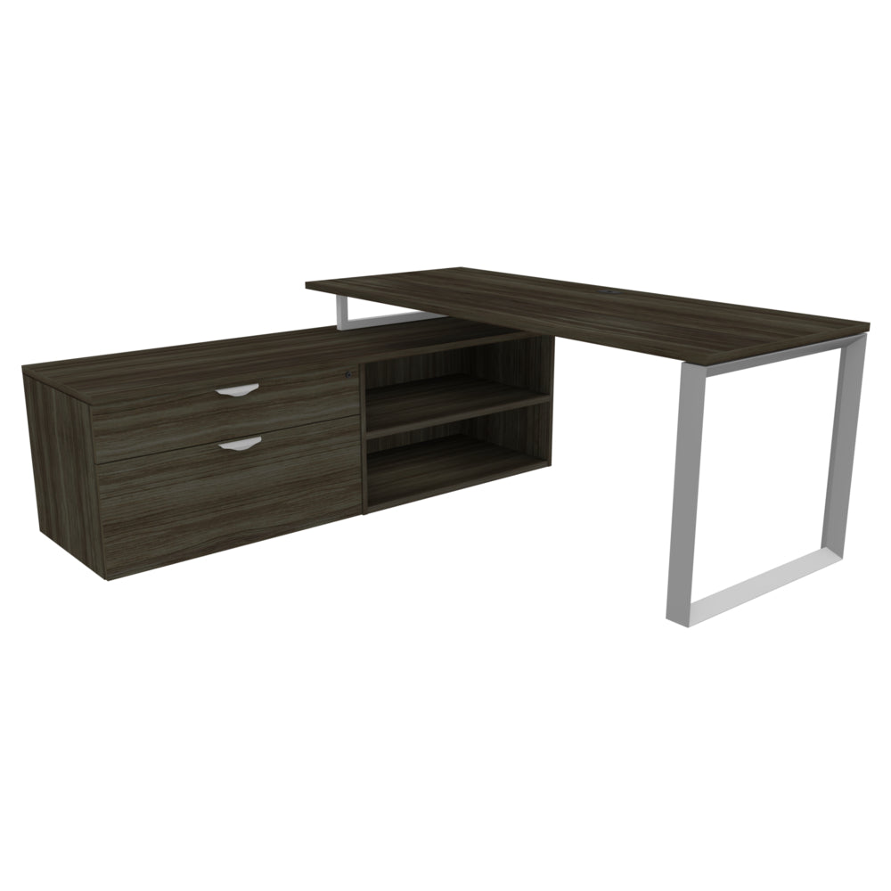 Bureau à gradins Heartwood HDL Levels avec rangement - Gris crépuscule argenté