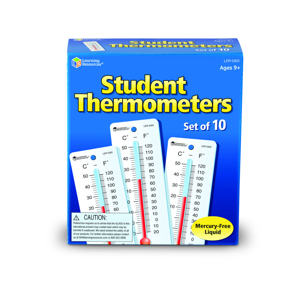 Thermomètres pour élèves Learning Resources - Lot de 10