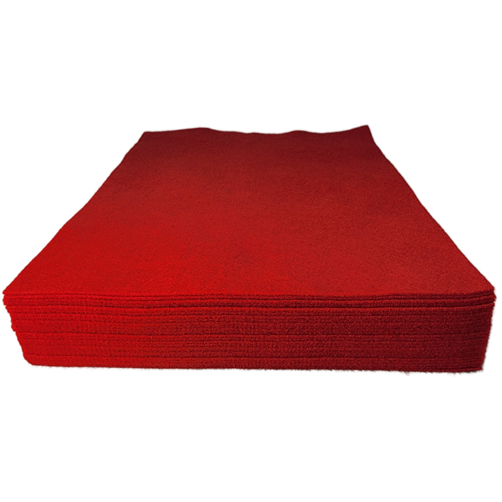 Feutre artisanal multifeutre - 23 cm x 30 cm - Rouge - Lot de 25
