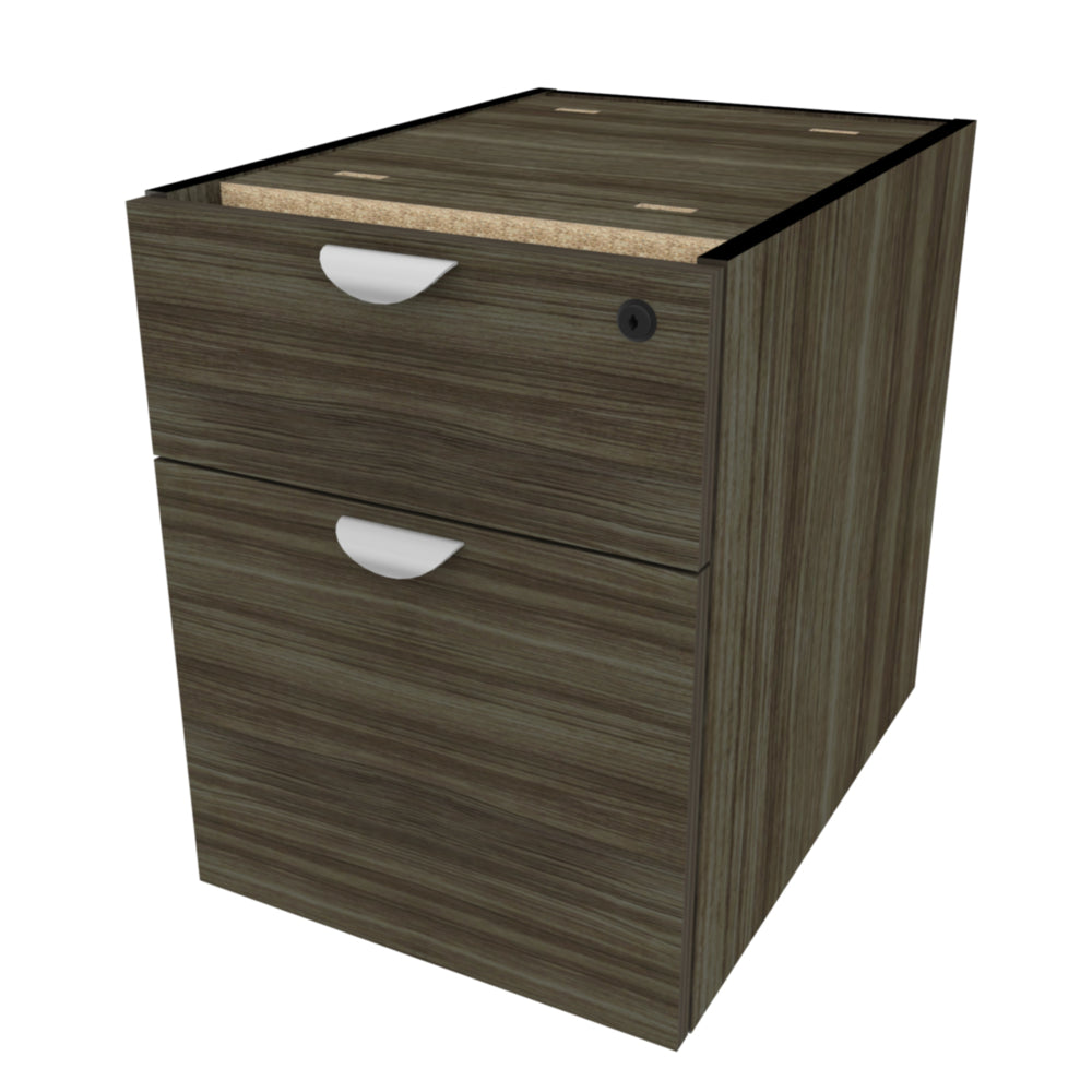 Heartwood 2 Drawers Pedestal - Grey Dusk Finish