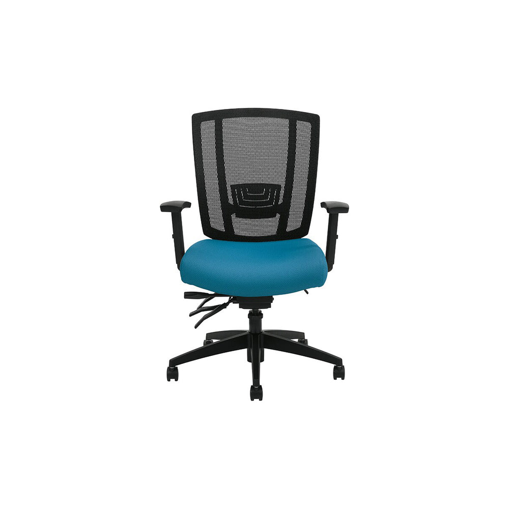 Fauteuil multi-bascules Global Avro-F à dossier en maille et roulettes - Terrace Bluebell