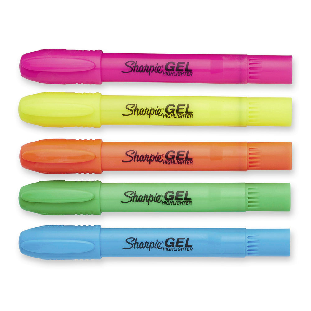Surligneurs Sharpie de type stylo gel – Couleurs assorties – Lot de 5