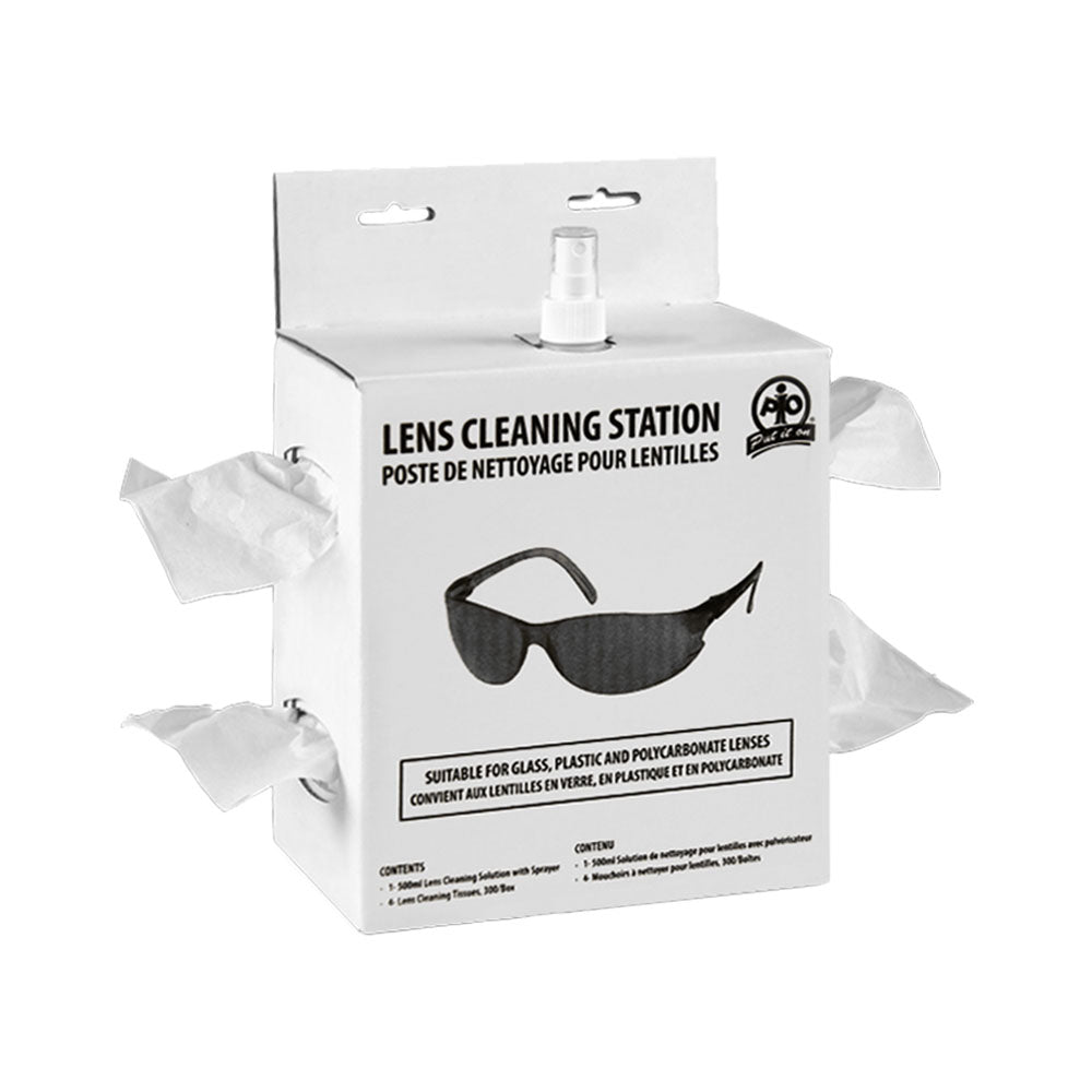Wasip Disposable Lens Cleaner Station - (1) 500ml Lens Cleaner and 4 boxes of 300 Tissues