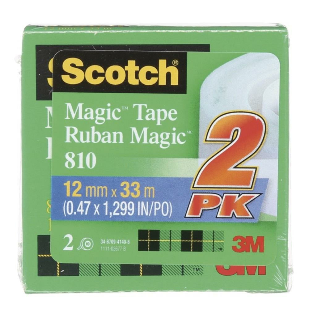 Scotch Magic Tape, Boxed, 1/2"