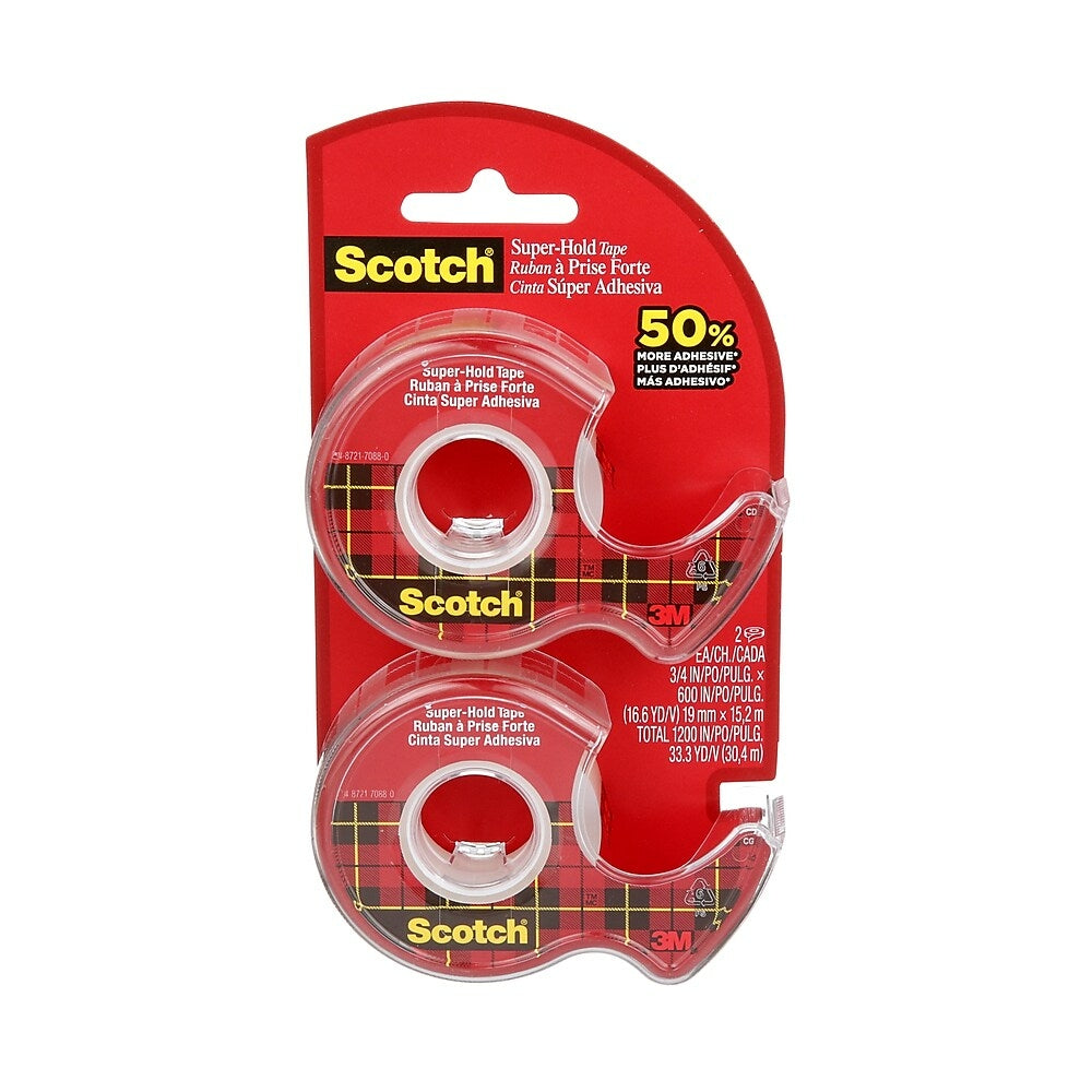 Scotch Super-Hold Tape, 0.75" x 600", 2 Pack