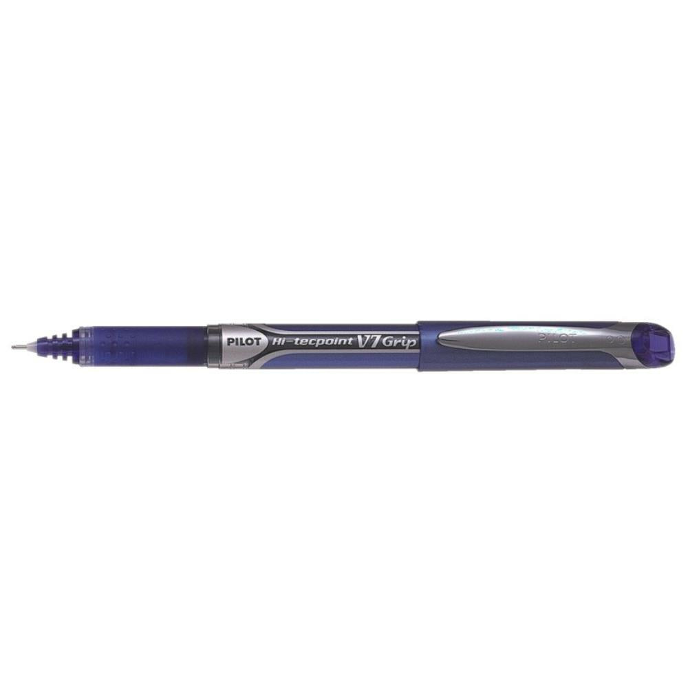 Stylo roller à encre liquide Pilot Hi-Tecpoint Grip. 0,7 mm. Bleu. Boîte de 12.
