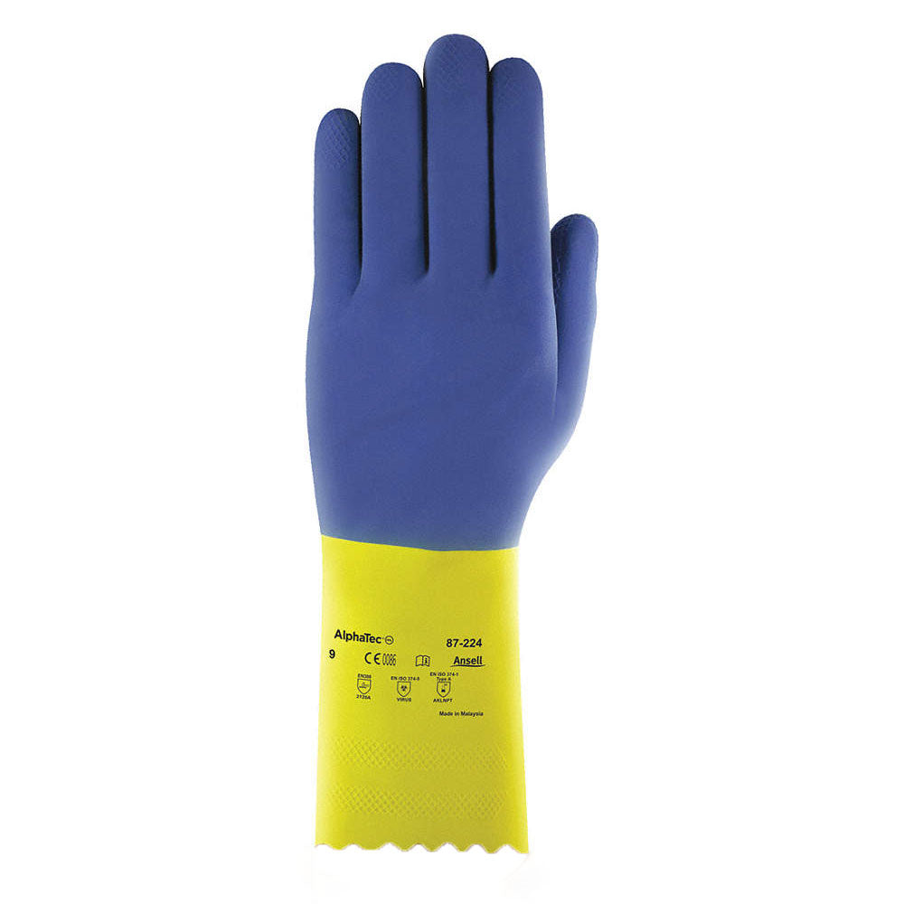Ansell Neoprene Over Natural Rubber Latex Chemi-Pro Gloves - Heavy-Duty - Size 9