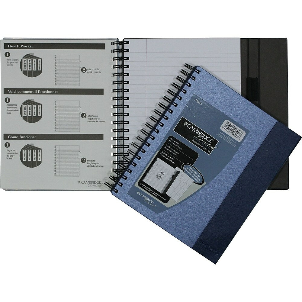 Cambridge Archiving Notebook, 9-1/2" x 7-7/8", Assorted, 100 Sheets