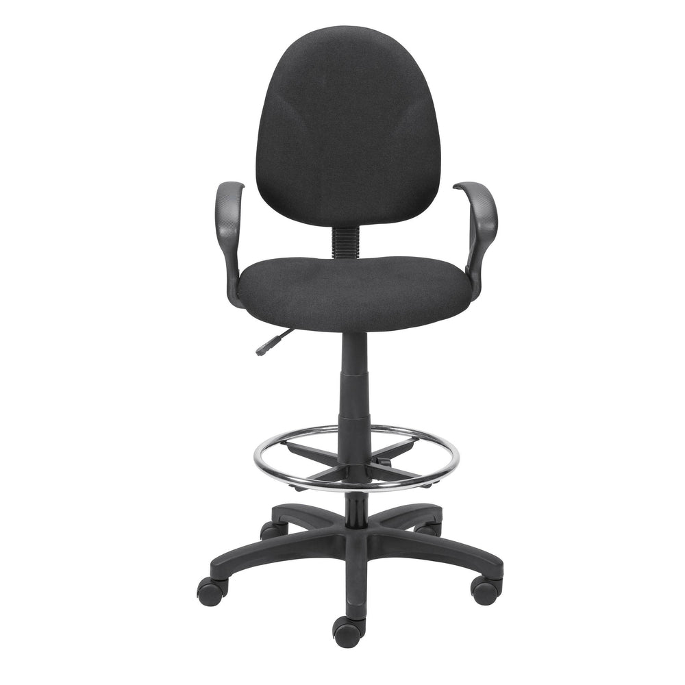 Staples Extended Height Stool with Arms, Black
