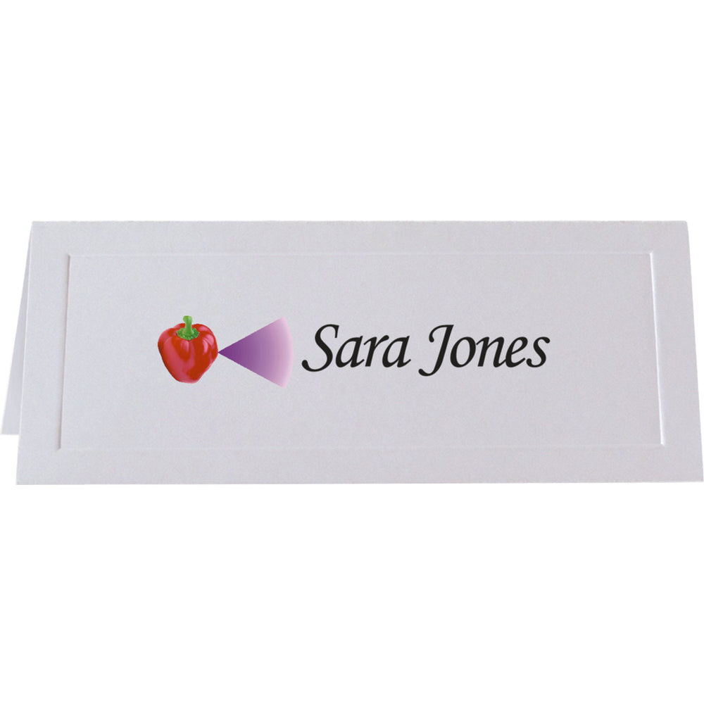 St. James Overtures Traditional Embossed Place Cards - 1 3/4" H - 4 1/4" W - White - 60 Pack