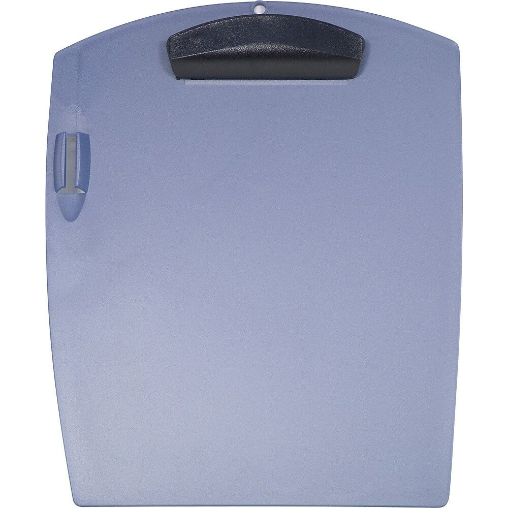 Presse-papiers Storex Clip & Carry avec porte-stylo, bleu métallisé