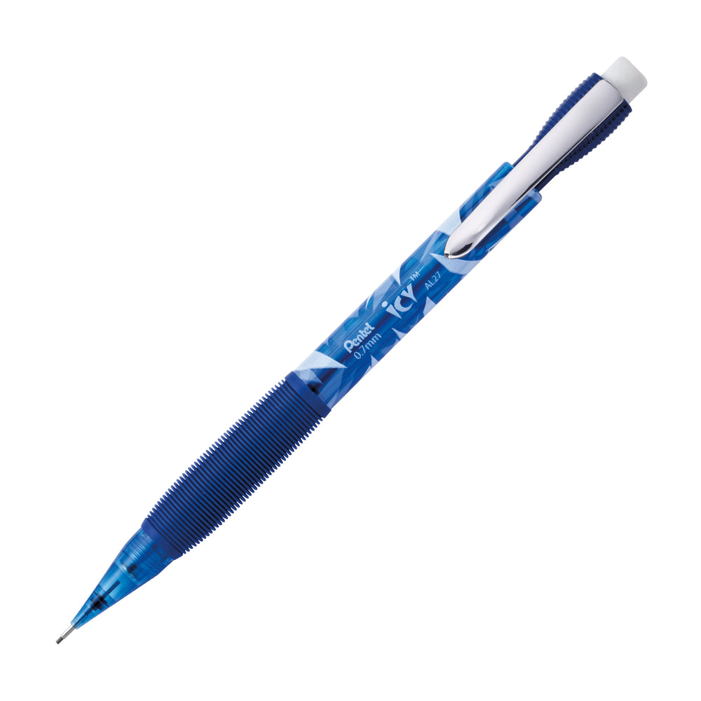 Pentel Icy Mechanical Pencil With Pocket Clip Refill - 0.7mm - Blue