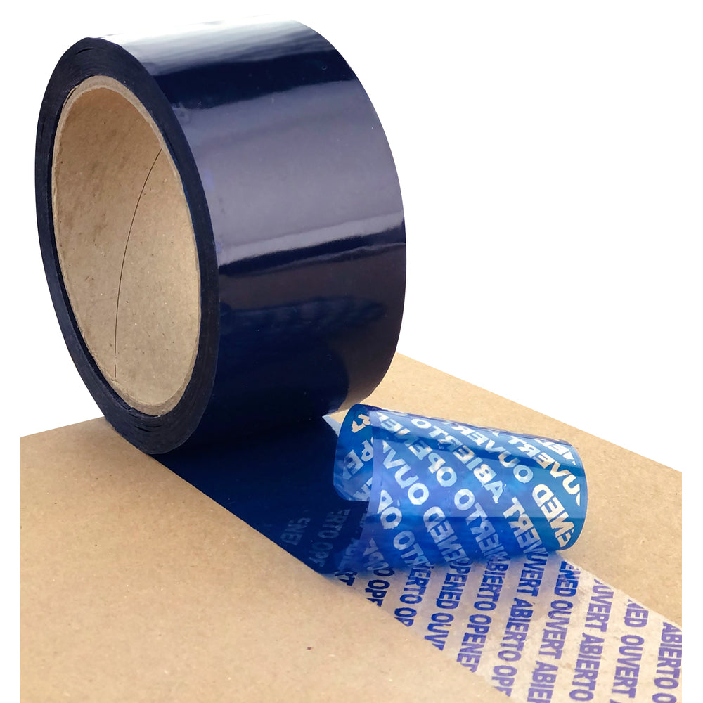 Tamperguard Tamper Evident Security Packing Tape - Blue - 50mm W x 50m L - 3 Pack