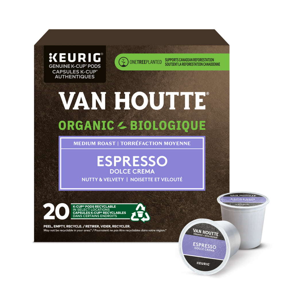 Van Houtte Espresso Dolce Drema - Medium Roast - K-Cup Coffee Pods - 20 Pack