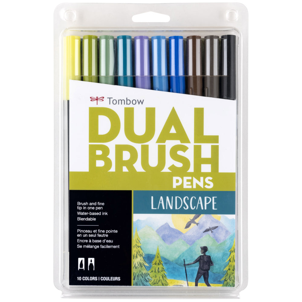 Tombow Dual Brush Pen, Landscape, 10/Pack