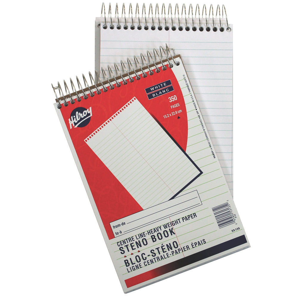 Carnet de notes Hilroy Steno - Papier épais - Ligné fin - 23 x 15 cm - 350 pages