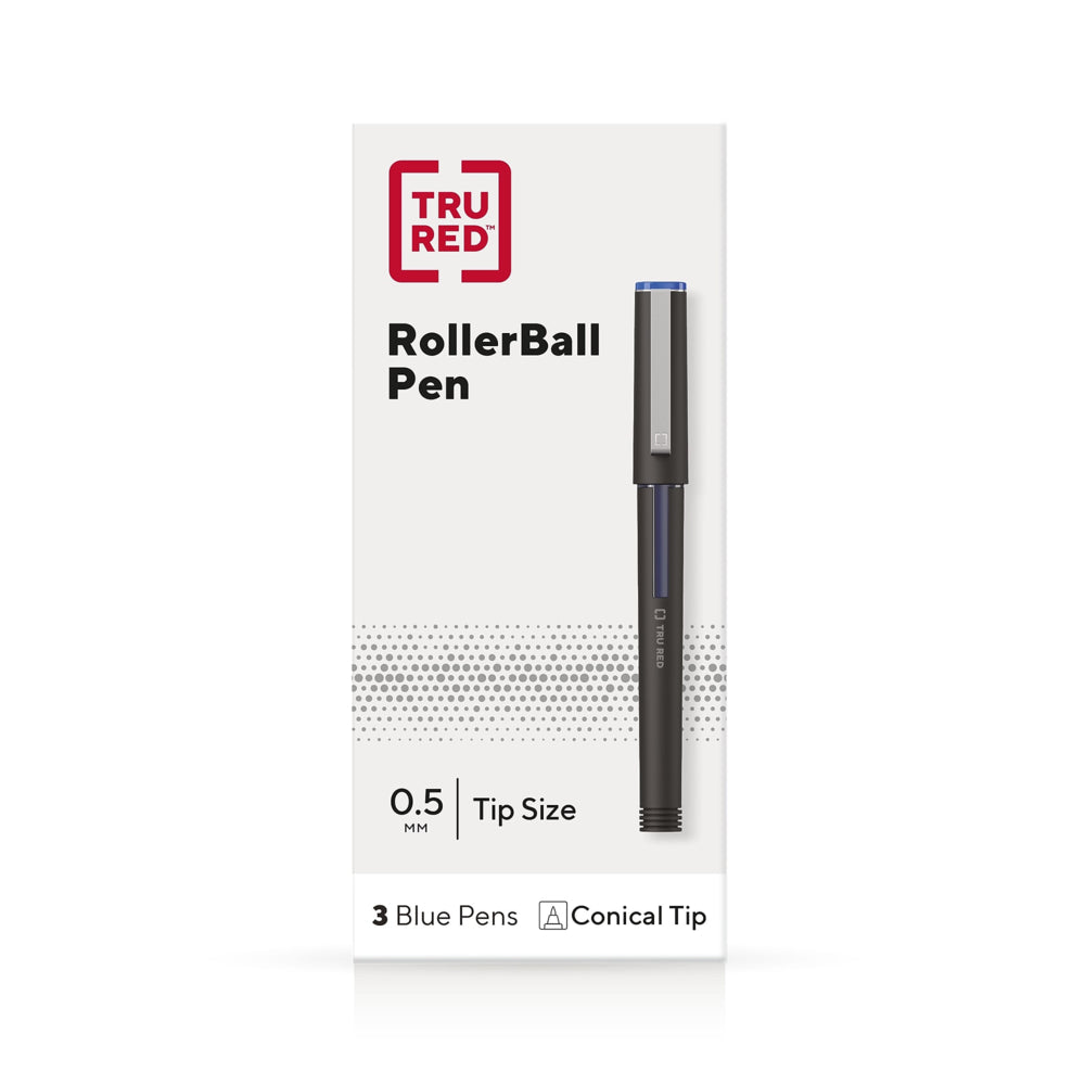 Stylos roller TRU RED - Pointe fine - Bleu - Lot de 3