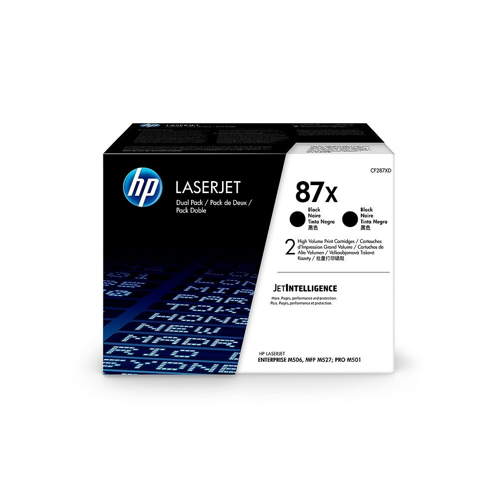 HP 87X (CF287XD) Black Original LaserJet Toner Cartridge, High Yield , 2/Pack