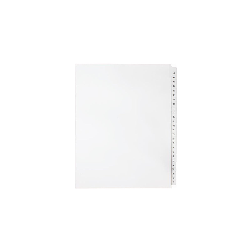 Sterling AlphaSets Tabs, Letters A-Z, White, Letter Size, 1/26th Cut, 26/set, 1/pk