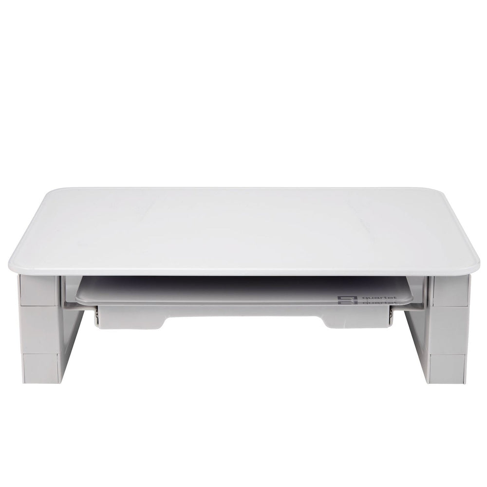 Quartet Desktop Glass Monitor Riser - White