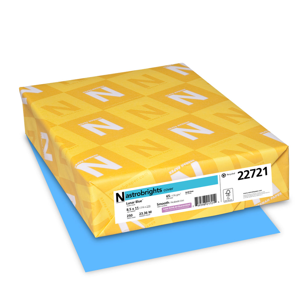 Papier couleur Astrobrights - 8,5" x 11" - Bleu lunaire - 250 feuilles