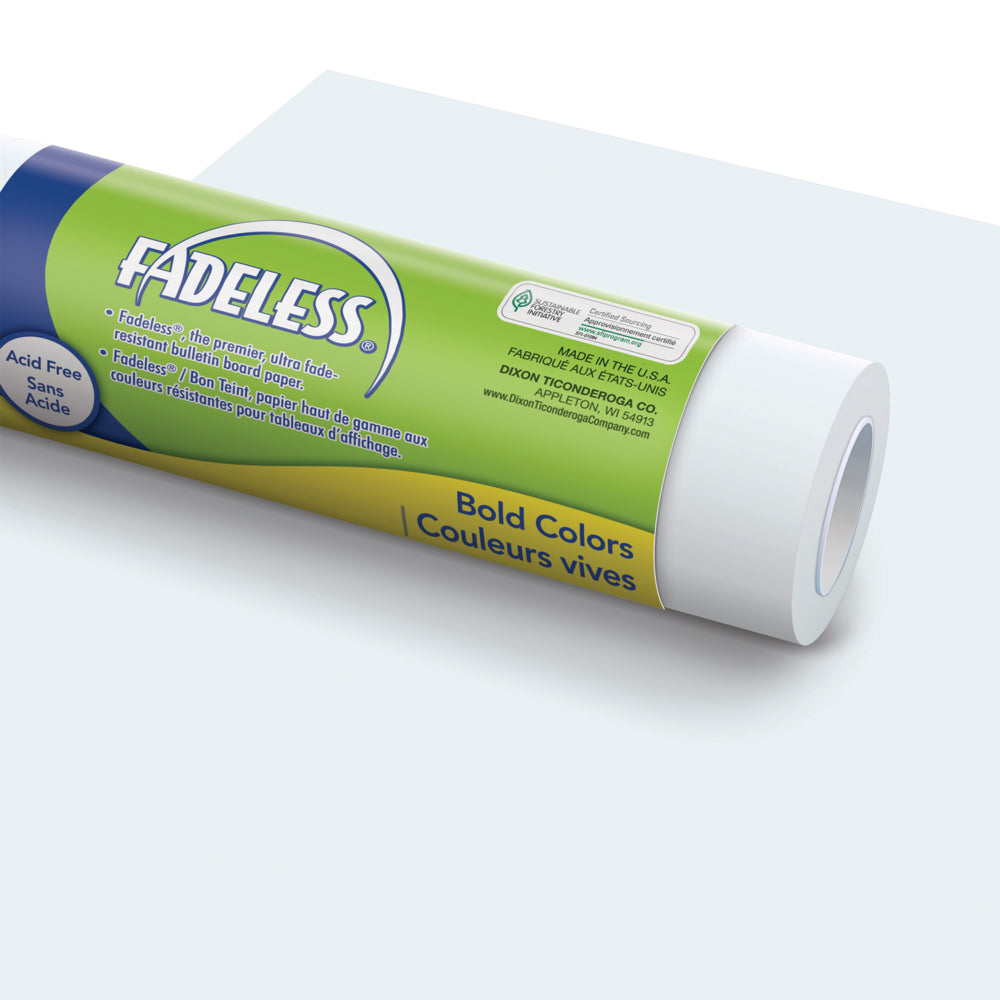Papier d'art pour tableau d'affichage, blanc, 1/21 m x 15,24 m, 1 rouleau