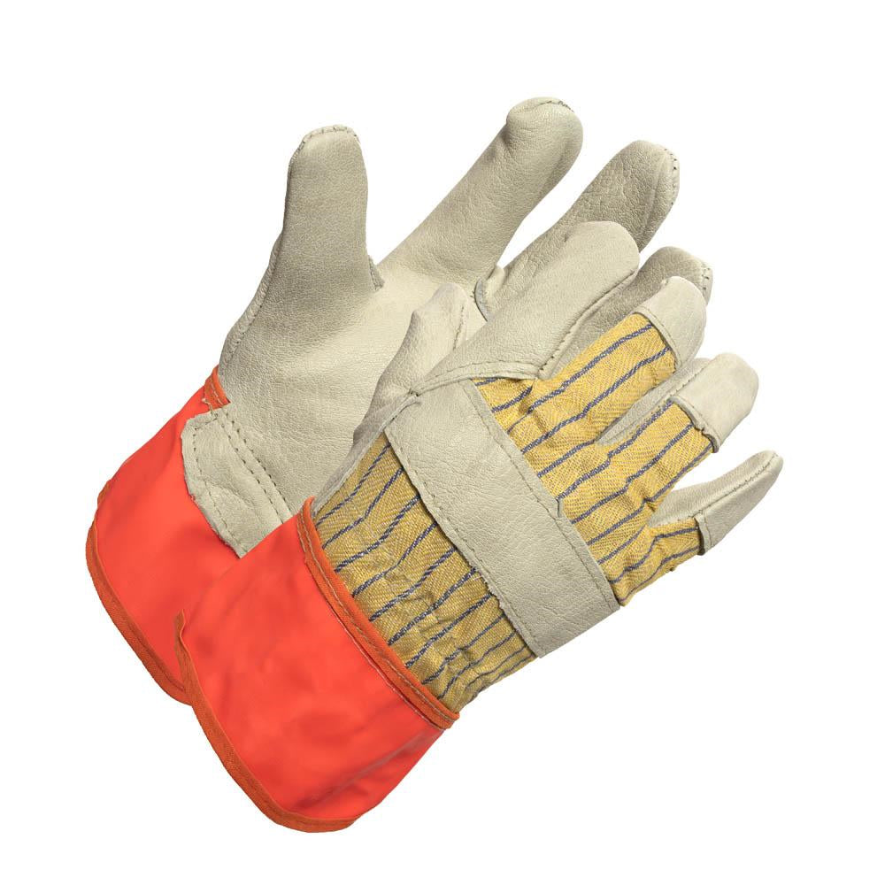 Gants de travail Forcefield en cuir de vachette grainé avec manchette fluorescente pour femme - Lot de 2