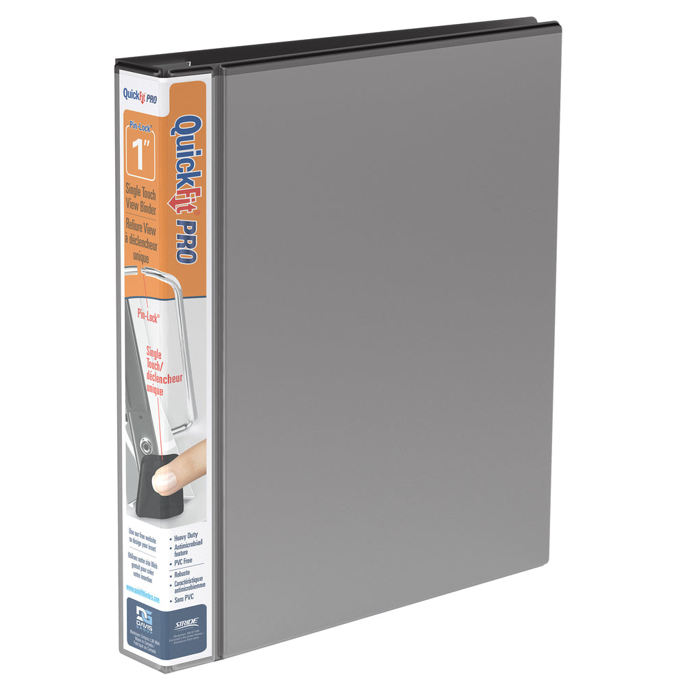 Davis Group QuickFit Pro HD Single Touch Pin-Lock 1" View Binder - Black
