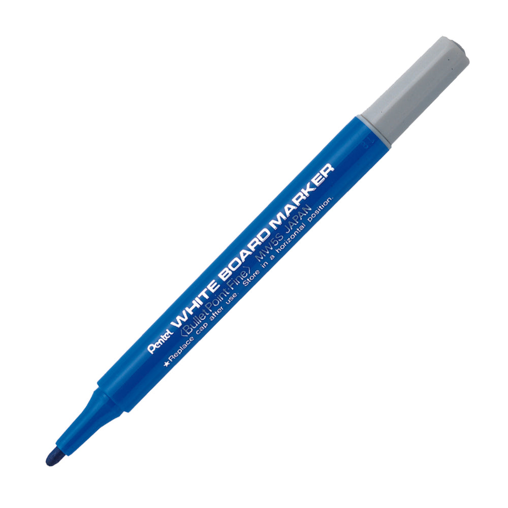 Marqueurs effaçables à sec Pentel - Pointe fine - 0,7 mm - Bleus - Lot de 12