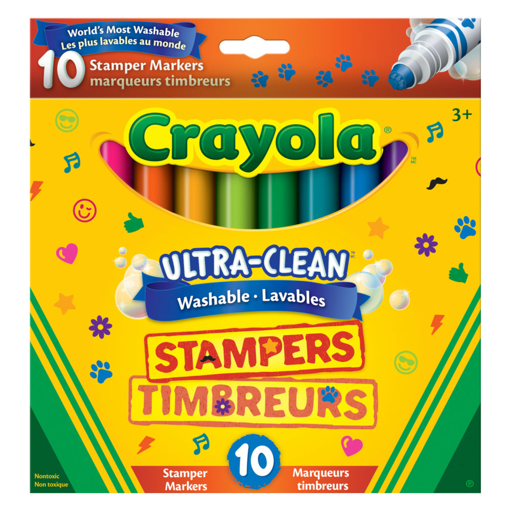 Marqueurs tampons lavables Crayola Ultra-Clean - 10 unités