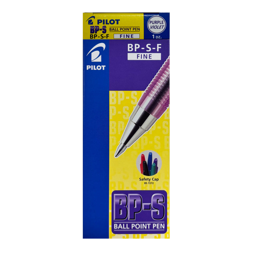 Pilot BPS Ballpoint Pen - Fine Point - 0.7 mm - Purple - 12 Pack