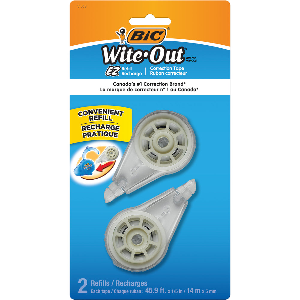 Recharges de ruban correcteur BIC Wite-Out EZ Refill - Lot de 2