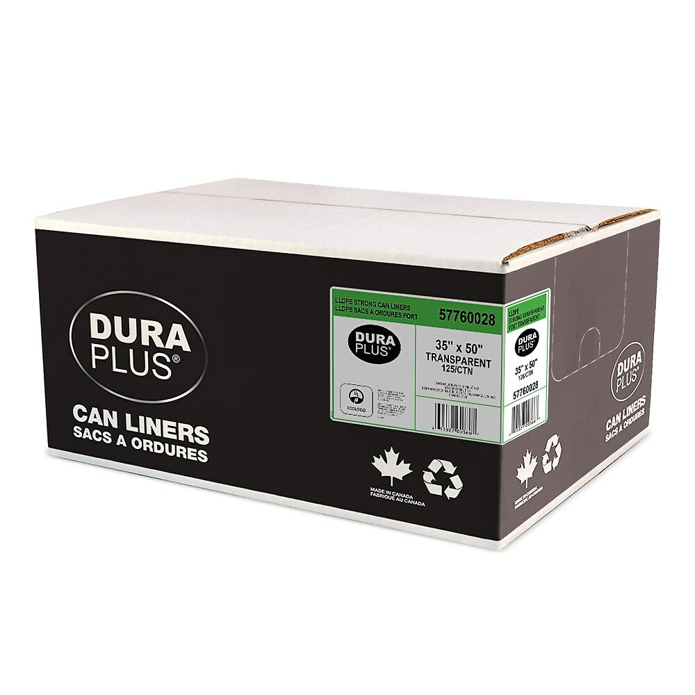 DuraPlus Can Liner - LLDPE - 35" x 50" - Strong - Transparent - 125 Pack