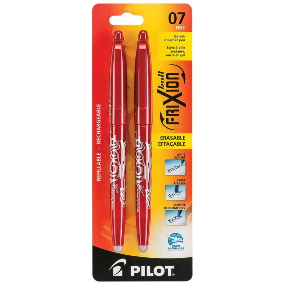 Stylos gel effaçables Pilot Frixion Ball - 0,7 mm - Rouge - Lot de 2