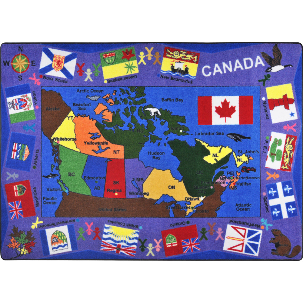 Tapis Joy Carpets Drapeaux du Canada – 7'8" x 10'9" – Multicolore
